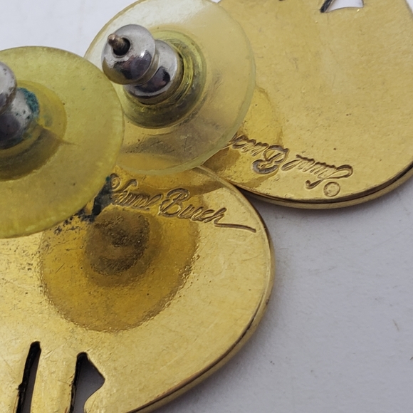 Vintage Laurel Burch Keshire cats gold tone stud earring pierced ears - Picture 5 of 5